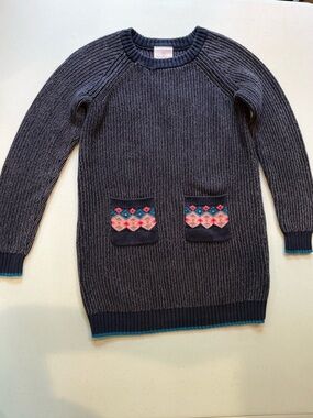 Hanna Andersson Blue & Pink Sweater dress Size 140 Girls 10